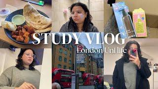 Study vlog in london | morning skincare, library Grind & Korean PR haul 