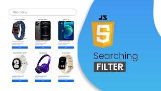 How to build Product Searching in Bootstrap 5 & JavaScript | build Card Searching in pure JavaScript