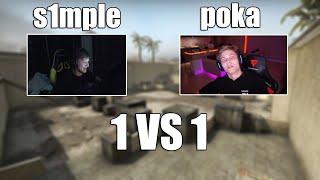 СИМПЛ ИГРАЕТ 1 НА 1 ПРОТИВ ПОКИ! CS;GO S1MPLE / POKA