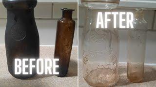 How to clean antique bottles! The easy way!!