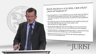 Recht auf Vergessen II – BverfG, Beschluss vom 06. November 2019