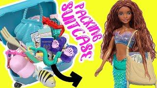 The Little Mermaid Movie 2023 Ariel Doll Packs Suitcase for Vacation