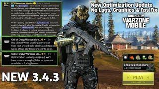 Warzone mobile new optimization update 3.4.3 (optimization, graphics & fps improve,lags fix)wzm