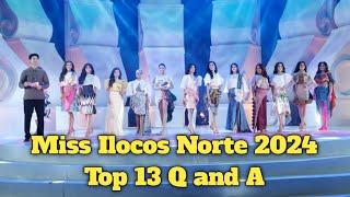 MISS ILOCOS NORTE 2024 TOP 13 QUESTION AND ANSWER PORTION