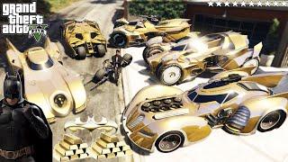 GTA 5 - Stealing $100,000,000 Super Gold BATMAN VEHICLES with Franklin! | (GTA V Real Life Cars #77)