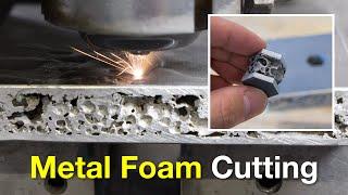 Light weight metal foam cutting with waterjet laser / Wasserstrahl Laserschneiden von Metallschaum