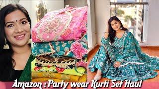 Amazon Party Wear kurti set Haul Starting For Rs. 649/-/Summer Special kurti sets