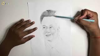 Drawing Elon Musk For The First Time! Realistic drawing | NilsCreation