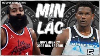 LA Clippers vs Minnesota Timberwolves Full Game Highlights | Nov 29 | 2025 NBA Season