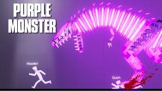 People vs Giant Purple Monster in Night Time
