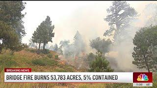 Fire crews optimistic on containment progress for Bridge Fire