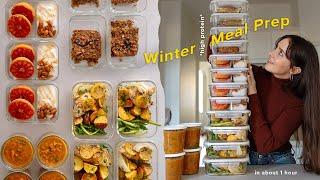 Winter meal prep | 16 high protein meals in 1 hour