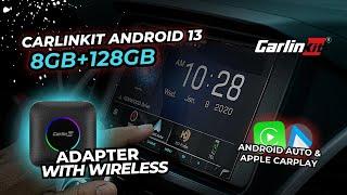 NEW! Carlinkit Android 13 8+128GB AI BOX Adapter with wireless Apple Carplay Android Auto