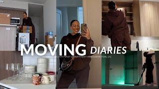 MOVING VLOG: I got the keys  deep cleaning & moving into my first apartment in Washington, DC