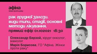 АфінаLIVE. Рак грудної залози. Види, типи, стадії, основні методи лікування.