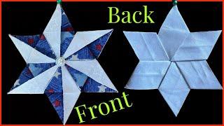 Christmas Gift From Fabric Scraps/Easy No Sew Fabric Star/How To Make 6 Pointed Star/Christmas Idea