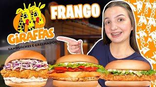 TODOS OS HAMBURGUERES DE FRANGO DO GIRAFFAS