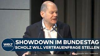 BUNDESTAGSWAHL: Scholz stellt Vertrauensfrage! Kanzler macht Weg für Neuwahlen frei