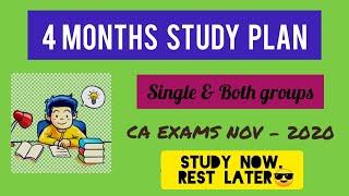 4 MONTHS STUDY PLAN FOR SINGLE AND BOTH GROUPS || CA EXAMS || Bhavana's Online Academy