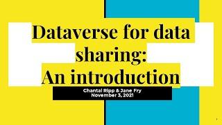 Dataverse in Canada Series: Introduction and features you didn't know you needed!