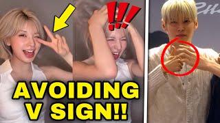 Kpop idols avoiding v sign/pose #kpop