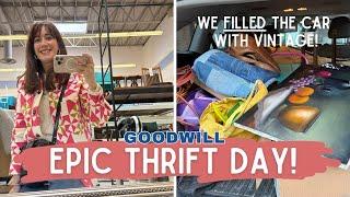 We FILLED The Trunk With Vintage! | Epic Thrifting Day | Goodwill & More!