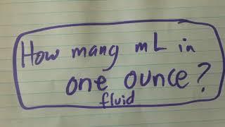 Math for nursing. Convert millimeters to fluid ounces. 8 of = 30 mL