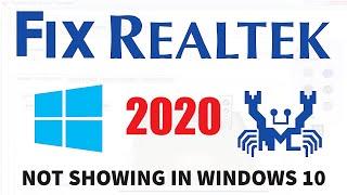 Fix Realtek hd audio manager missing from windows 10