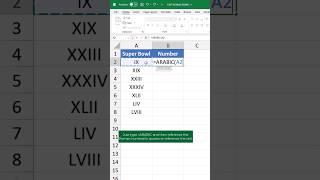 Roman numerals in Excel