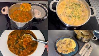 2 Recettes réconfortante pour la saison / poulet sauce sauce blanche/  loubia épinards et carottes