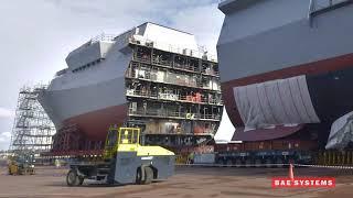 HMS Glasgow - forward and aft blocks joined