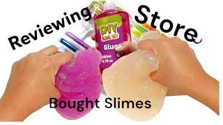 Reviewing Store Bought Slimes #asmr #explore #springslimes#slime #slimeasmr