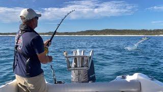 Solo fishing Juvenile Black Marlin Rooney Point, Wathumba Creek, Fraser Island, Hervey Bay Nov 2022