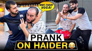 Haider k bhai ki new bike chori hogai| On high demand first prank on haider gone wrong