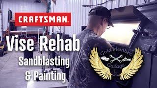 Craftsman Vise Rehab | Sandblasting & Painting | Gold Member Garage