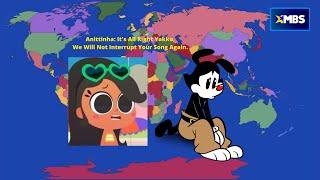 Animaniacs & Anittinha's Club | Yakko's World Song Gets Interrupted By Anittinha & His Friends