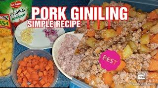 PORK GINILINGMY SIMPLE RECIPE