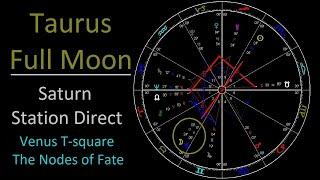 Astrology Nov 12-18 2024 - Taurus Full Moon conj Uranus - Saturn SD - Venus T-square Nodes of Fate +