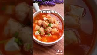 Суп с тофу и креветками Tofu and shrimp soup टोफू और झींगा सूप Tahu dan sup udang