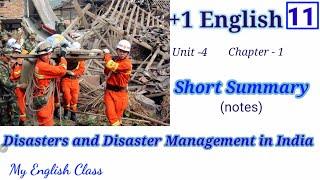 Disasters and Disaster Management in India plus one Malayalam| Summary| Plus one English