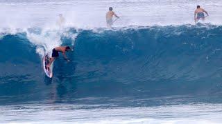 SUP Surfing at Pipeline North Shore O'ahu Hawaii