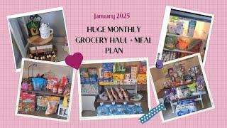 JANUARY 2025 HUGE MONTHLY GROCERY HAUL SAM'S CLUB ALDI WALMART $717 GRAND TOTAL PLUS MEAL PLAN