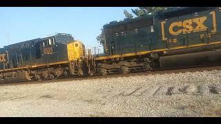 CSX M521 Mixed freight train In Flomaton Alabama with SD40-3 and DASH 8 Power