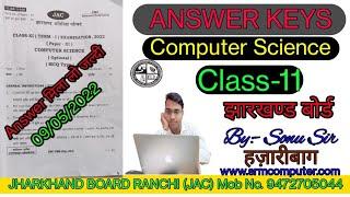 Jac Board Class 11 Computer Science Answer key 2022 | Computer Science Class jack board,class11,jac