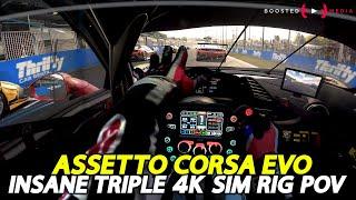 Assetto Corsa EVO in an INSANE $100K Triple 4K Motion Sim Rig!