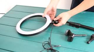 How to set up Coosider Upgrade Version Wireless 10 inch Ring Light Stand Kit