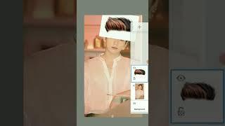 Adding hair png and restyling hair tutorial in sketchbook#short #photoediting #tricks