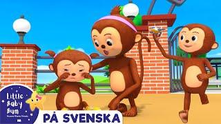 Fem söta apor! | Little Baby Bum - Svenska | Svenska tecknade serier för barn | Barnvisor