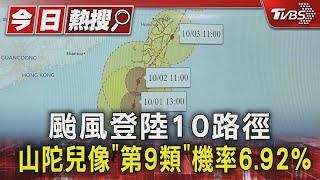 颱風登陸10路徑 山陀兒像「第9類」機率6.92% ｜TVBS新聞 @TVBSNEWS01