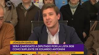 Joaquín Garlo integrará la Lista 609 como suplente de Eduardo Antonini para la diputación